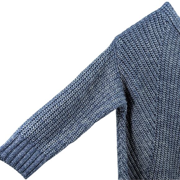 LOFT Lou & Grey Marled Knit Sweater Hygge Cozy Nautical Preppy Casual Blue Small - Picture 4 of 9